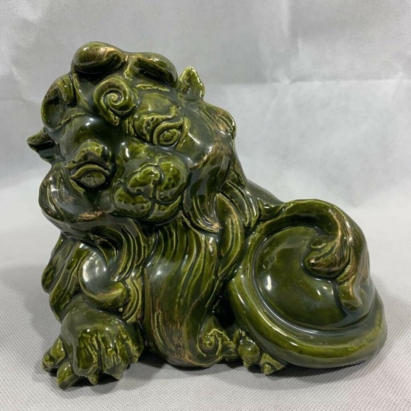 Freeman McFarlin Potteries #849 Green Lion 6.5" - Picture 1 of 8